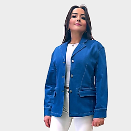 Gök Mavisi Mevsimlik Tasarım Kot Ceket.