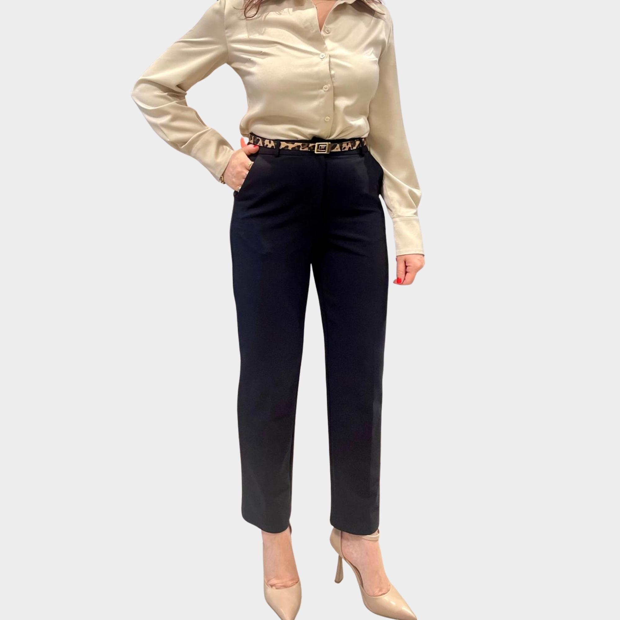 Siyah Ful Likralı Cigarette Fit Pantolon