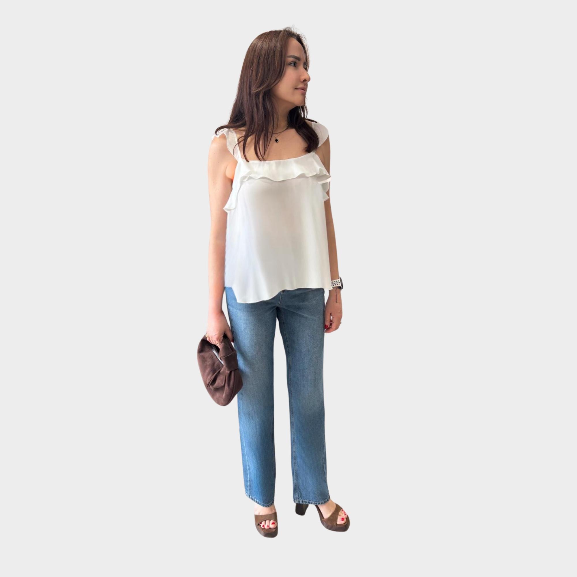 Kot Mavisi Straight Fit Düz Kesim Jean Pantolon